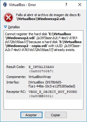 error modificar UUID